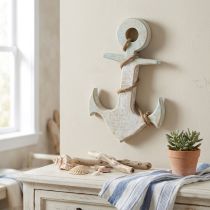 tételeket Anchor Deco Wood Maritime Deco White Blue 42cmx25cmx3.5cm