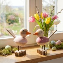 tételeket Fa madár deco figura ablakdísz tavaszi rózsaszín H15cm 2db