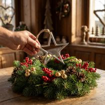 tételeket Karácsonyi dekoráció csillag, adventi dekoráció, csillag medál ezüst sz15,5cm