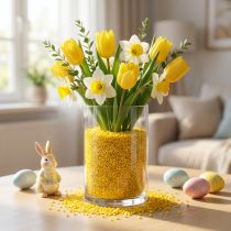 tételeket Dekoratív granulátum sárga díszkövek 2mm - 3mm 2kg