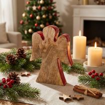 tételeket Angyal díszítő figura fa piros, natúr 15cm