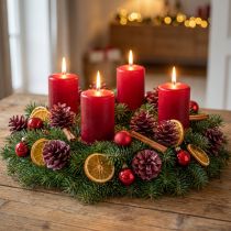 tételeket Fekete fenyőtobozok, piros, natúr díszítésű, matt, 5–7 cm, 1 kg