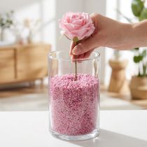 tételeket Dekoratív granulátum rózsaszín díszkövek 2mm - 3mm 2kg
