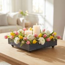 tételeket Dekoratív fémtálca fekete-szürke mosott 15×15cm 2db