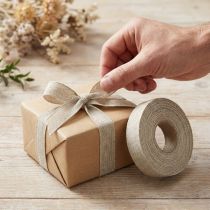 tételeket Díszítő szalag Nature Basic lenvászon szalag különböző színekben 25mm 20m