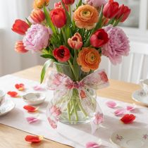 tételeket Organza szalag sifon szalag papagáj tulipán piros 40mm 18m