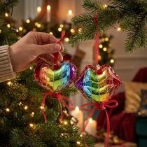 tételeket Ünnepi üvegdísz szív alakú csók karácsonykor