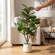 tételeket Mesterséges fikusz (Ficus lyrata) 120 cm-es dísznövény nappaliba