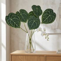 tételeket Artificial Anthurium Leaves Fake Plant Green 96cm