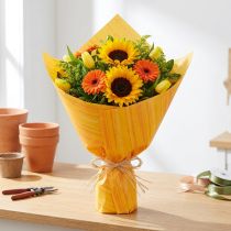 tételeket Mandzsettapapír virágmintás papír sárga narancssárga 37,5 cm 100 m