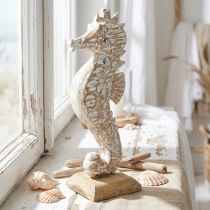 tételeket Seahorse Deco fehér fa tengeri dekoráció Deco ábra H38cm