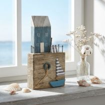 tételeket Tengeri fa dekorációs kikötő sétány Shabby Chic H25,5cm