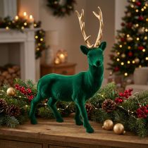 tételeket Deco szarvas álló zöld arany karácsonyi dekorációs figura 40cm