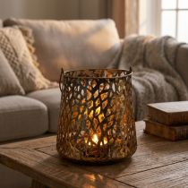 tételeket Deco lámpás asztaldísz teamécses tartó arany antik 14,5cm