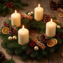 tételeket Pillér gyertya krém Adventi gyertya kicsi 70/50mm 24 db