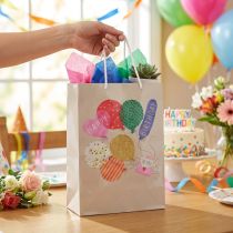 tételeket Ajándéktáska „Happy Birthday” születésnapi táska papír 26×14×36cm 2db