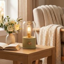 tételeket LED asztali lámpa Retro asztali lámpa Meleg fehér zöld Ma 19,5 cm