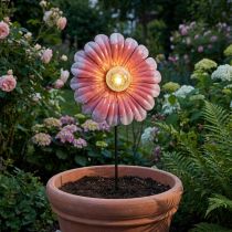 tételeket Solar LED virágos kerti lámpa LED fém rózsaszín Ø30cm
