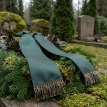 tételeket Fekete és arany rojtos szegély 4 cm x 25 m - Ideális koszorúdíszítéshez, gyászszalagnak és vintage kiegészítőknek