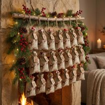 tételeket Adventi naptár táskák szarvasbarna 12,5×20cm 24 db