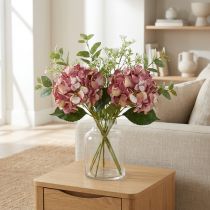 tételeket Mesterséges hortenzia nagy rózsaszín mályva Ø15cm L58cm 2db