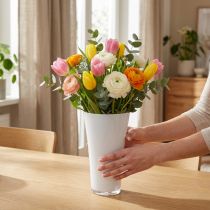 tételeket Váza „Fizzy” Ø16cm H27cm fehér, 1 db