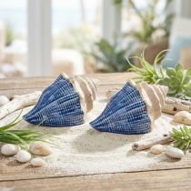 tételeket Shell Dekoráció Tengeri Kerámia Kék Bézs 16,5×11×9,5cm 2 db