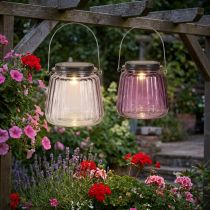 tételeket LED Kerti Világító Üveg Solar függesztő lila Ø10,5cm 2db