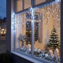 tételeket Világos kaszkád hóhatású, téli dekoráció Advent, LED lámpák 6 szál hideg fehér 480 L60/80/100cm