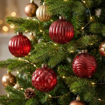 tételeket Karácsonyi gömbdíszek, üveg, piros, 8 cm, 12 darab