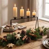 tételeket Gyertyatartó Fekete Gyertyatartó Adventi koszorú L38cm H31cm