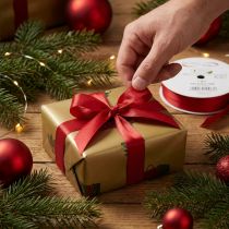 tételeket Ajándék szalag piros díszszalag taft szalag világospiros 10mm 50m