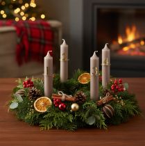 tételeket Adventi koszorúhoz való gyertyagyűrű, kúpos gyertyaszámozás, 3cm, 4db