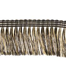 tételeket Fekete és arany rojtos szegély 4 cm x 25 m - Ideális koszorúdíszítéshez, gyászszalagnak és vintage kiegészítőknek