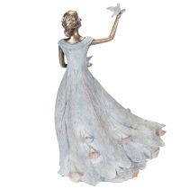 tételeket Nő figura madárral. Művészi tervezésű dekoratív szobor időtlen dizájnnal. 41 cm