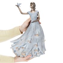 tételeket Nő figura madárral. Művészi tervezésű dekoratív szobor időtlen dizájnnal. 41 cm