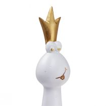 tételeket Frog Prince Dekoráció Béka dekoráció Figura White Gold H19,5cm 2db