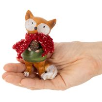 tételeket Dekoratív róka sállal és fenyőtobozzal, 10 cm, 2 darab