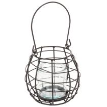 tételeket Kerti lámpa, fekete fém szélfénnyel, Ø14cm M12.5cm