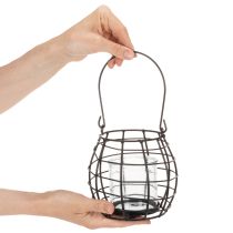 tételeket Kerti lámpa, fekete fém szélfénnyel, Ø14cm M12.5cm