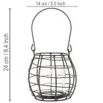 tételeket Kerti lámpa, fekete fém szélfénnyel, Ø14cm M12.5cm