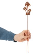 tételeket Kerti karó, viharvert acél, légyölő galóca díszkaró, 10 cm, 6 darab