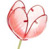 tételeket Üveg tulipán kerti karó - gyönyörű dekoráció kertbe és erkélyre, 94 cm