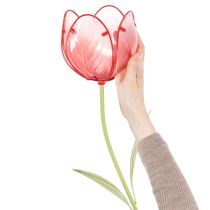 tételeket Üveg tulipán kerti karó - gyönyörű dekoráció kertbe és erkélyre, 94 cm