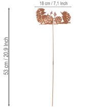 tételeket Kerti karó sün motívumos rozsda dekoráció nyárra és őszre 53cm