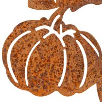 tételeket Kerti karó tök motívummal, fém díszítéssel, rozsdabarna felülettel, 100 cm