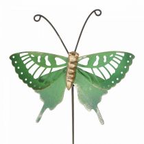 Kerti karó fém pillangó zöld arany 12x10/46cm