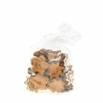 tételeket Karácsonyi szóró dekorációs sütik csillag alakúak, 24 darab, ünnepi asztaldísz sütik csillag alakúak, porcukor hatásúak, dekoratív csillagok polirezinből kb. 6 cm