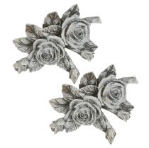 Rózsa sírdíszítő polirezin 10cm x 8cm 6db