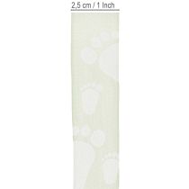 tételeket Ajándék szalag baba láb dekoráció keresztelő zöld 25mm 16m